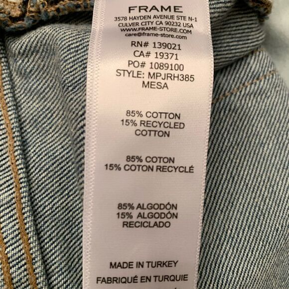 Women’s Frame mosaic high waist raw hem wide leg le palazzo jeans size 25, NWT - Picture 10 of 15